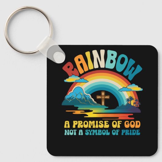 Regenboog een belofte van God niet een symbool van Sleutelhanger (Voorkant)