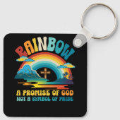 Regenboog een belofte van God niet een symbool van Sleutelhanger (Achterkant)