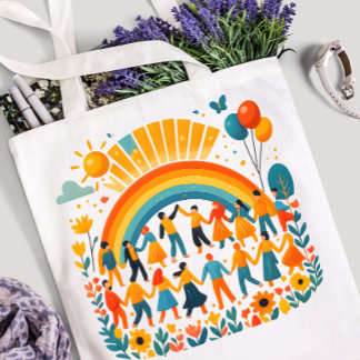 Regenboog Eenheid Kinderfeest Boodschappentas Tote Bag
