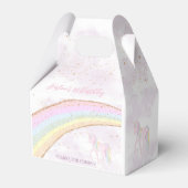 Regenboog Eenhoorn 1e Verjaardag Meisjes Pastel Bedankdoosjes (Achterkant)