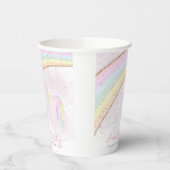 Regenboog Eenhoorn 1e Verjaardag Meisjes Pastel Papieren Bekers (Links)