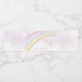 Regenboog Eenhoorn 1e Verjaardag Meisjes Pastel Waterfles Etiket (Enkel label)