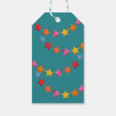 Regenboog Eenhoorn, Ballonnen & Banner Verjaardags Cadeaulabel (Achterkant)