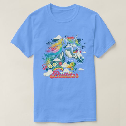Regenboog Eenhoorn Bouwer T-shirt (Design voorkant)