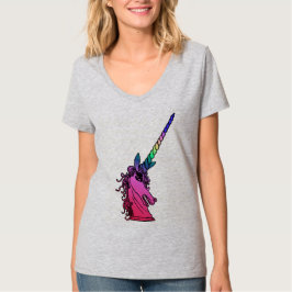 Regenboog Eenhoorn Cameo Embleem Grafische T-shirt