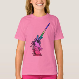Regenboog Eenhoorn Cameo Embleem Lange Mouwen T-sh T-shirt