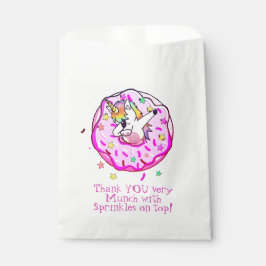 Regenboog Eenhoorn Dab Dans leuk Roze Ijs Donut Bedankzakje