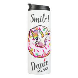 Regenboog Eenhoorn Dab Dans Pose Roze Donut Therm Thermosbeker