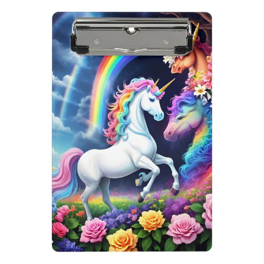 Regenboog Eenhoorn Een Mini Klembord (Voorkant)