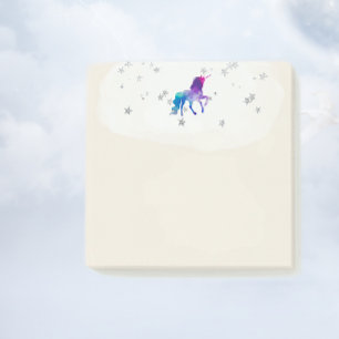 Regenboog Eenhoorn en Zilveren Sterren Post-it® Notes