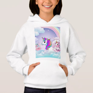 Regenboog Eenhoorn Fantasy Wolken en Harten