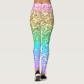 Regenboog Eenhoorn Glitter 2 (Faux Glitter) #paste Leggings (Achterkant)