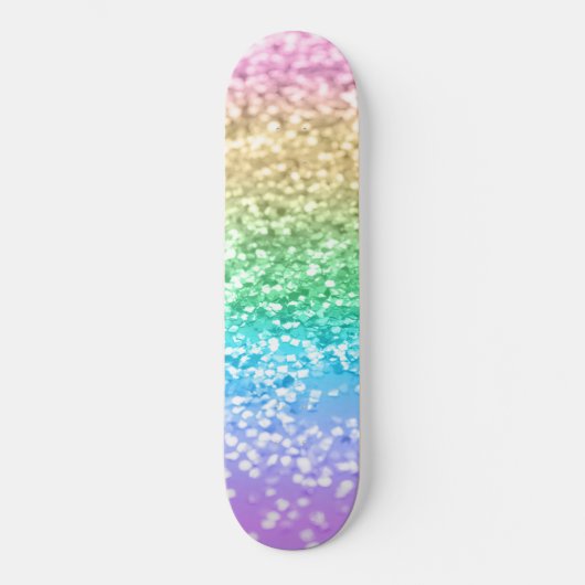 Regenboog Eenhoorn Glitter 2 (Faux Glitter) #paste Persoonlijk Skateboard (Voorkant)