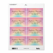 Regenboog Eenhoorn Glitter Verzendadres Etiket (Full Sheet)