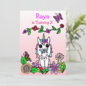 Regenboog Eenhoorn grillige verjaardag Kaart (Staand voorkant)