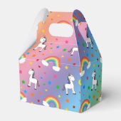 Regenboog eenhoorn harten sterren patroon bedankdoosjes (Achterkant)