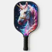 Regenboog Eenhoorn Hoofd Aangepaste Naam Tekst Pickleball Paddle (Achterkant)