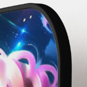 Regenboog Eenhoorn Hoofd Aangepaste Naam Tekst Pickleball Paddle (Links Detail)