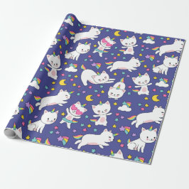 Regenboog Eenhoorn Katten Cadeaupapier