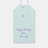 Regenboog Eenhoorn Kerstmis Glitter Aqua Cadeaulabel (Achterkant)