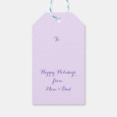 Regenboog Eenhoorn Kerstmis Glitter Paarse Cadeaulabel (Achterkant)