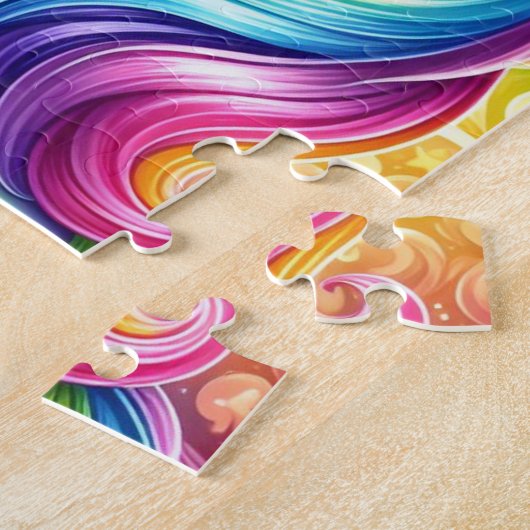 Regenboog eenhoorn kinder puzzel legpuzzel (Zijkant)