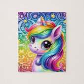 Regenboog eenhoorn kinder puzzel legpuzzel (Verticaal)
