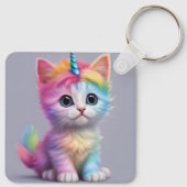 Regenboog Eenhoorn Kitten Sleutelhanger (Achterkant)