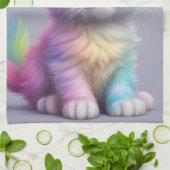 Regenboog Eenhoorn Kitten Theedoek (Gevouwen)