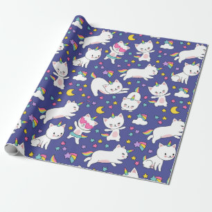 Regenboog Eenhoorn Kitties Cadeaupapier