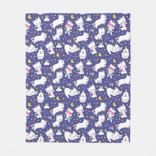Regenboog Eenhoorn Kitty Fleece Deken (Voorkant)