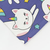 Regenboog Eenhoorn Kitty Fleece Deken (Hoek)