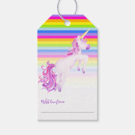 Regenboog eenhoorn kunst baby shower display gesch cadeaulabel