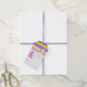 Regenboog eenhoorn kunst baby shower display gesch cadeaulabel (Met Touw)