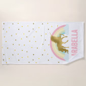 Regenboog Eenhoorn Meisje Strandlaken (Voorkant)