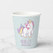 Regenboog Eenhoorn Meisjes Verjaardag Party Paper  Papieren Bekers (Voorkant)