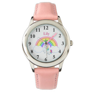 Regenboog Eenhoorn met Naam Meisjes Horloge