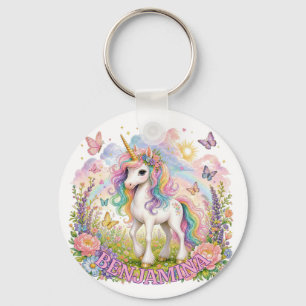 Regenboog Eenhoorn Naam Charme Magische Roze Fanta Sleutelhanger