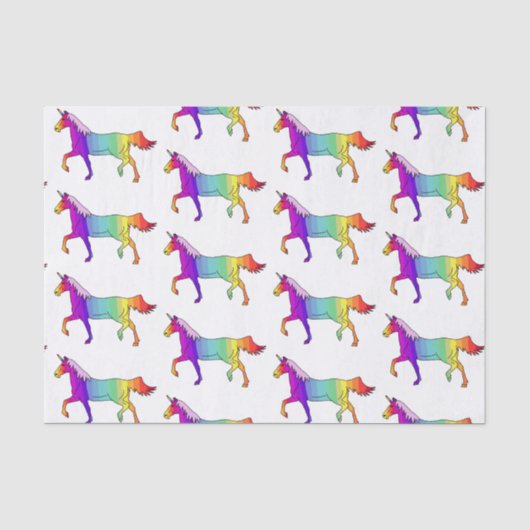 Regenboog Eenhoorn Patroon Tissuepapier (Voorkant)