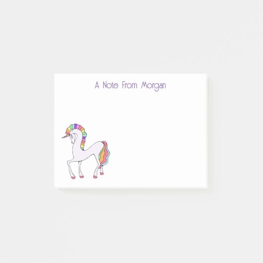 Regenboog Eenhoorn Persoonlijk  Post-it® Notes (Voorkant)