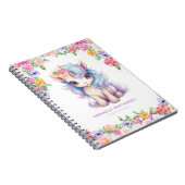 Regenboog Eenhoorn Persoonlijke Naam Schattige Kin Notitieboek (Rechterzijde)