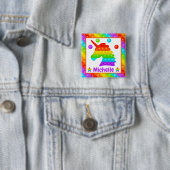 Regenboog Eenhoorn Pop Het Fidget Speelgoed Kinder Vierkante Button 5,1 Cm (In situ)
