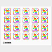 Regenboog Eenhoorn Pop Het Fidget Speelgoed Kinder Vierkante Sticker (Vel)