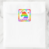 Regenboog Eenhoorn Pop Het Fidget Speelgoed Kinder Vierkante Sticker (Tas)