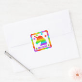 Regenboog Eenhoorn Pop Het Fidget Speelgoed Kinder Vierkante Sticker (Envelop)