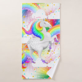 Regenboog Eenhoorn Prinses Starburst Badkamer Bad Handdoek