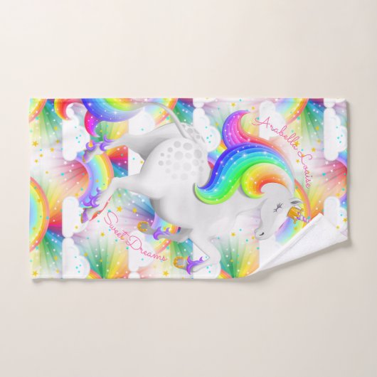Regenboog Eenhoorn Prinses Starburst Badkamer Bad Handdoek (Handdoek)