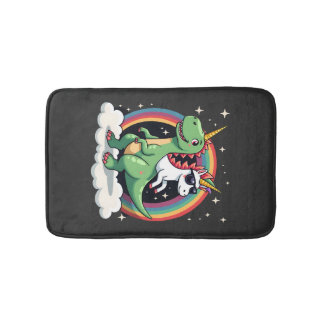Regenboog Eenhoorn Ridder T rex - Dinosaur Boys Gi Badmat