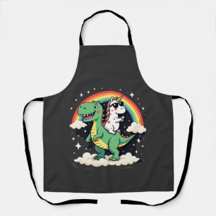 Regenboog Eenhoorn Ridder T rex - Dinosaur Boys Gi Schort
