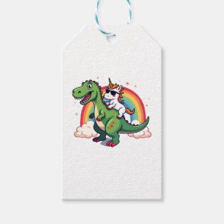 Regenboog Eenhoorn Ridder T rex - Dinosaurussen Jo Cadeaulabel